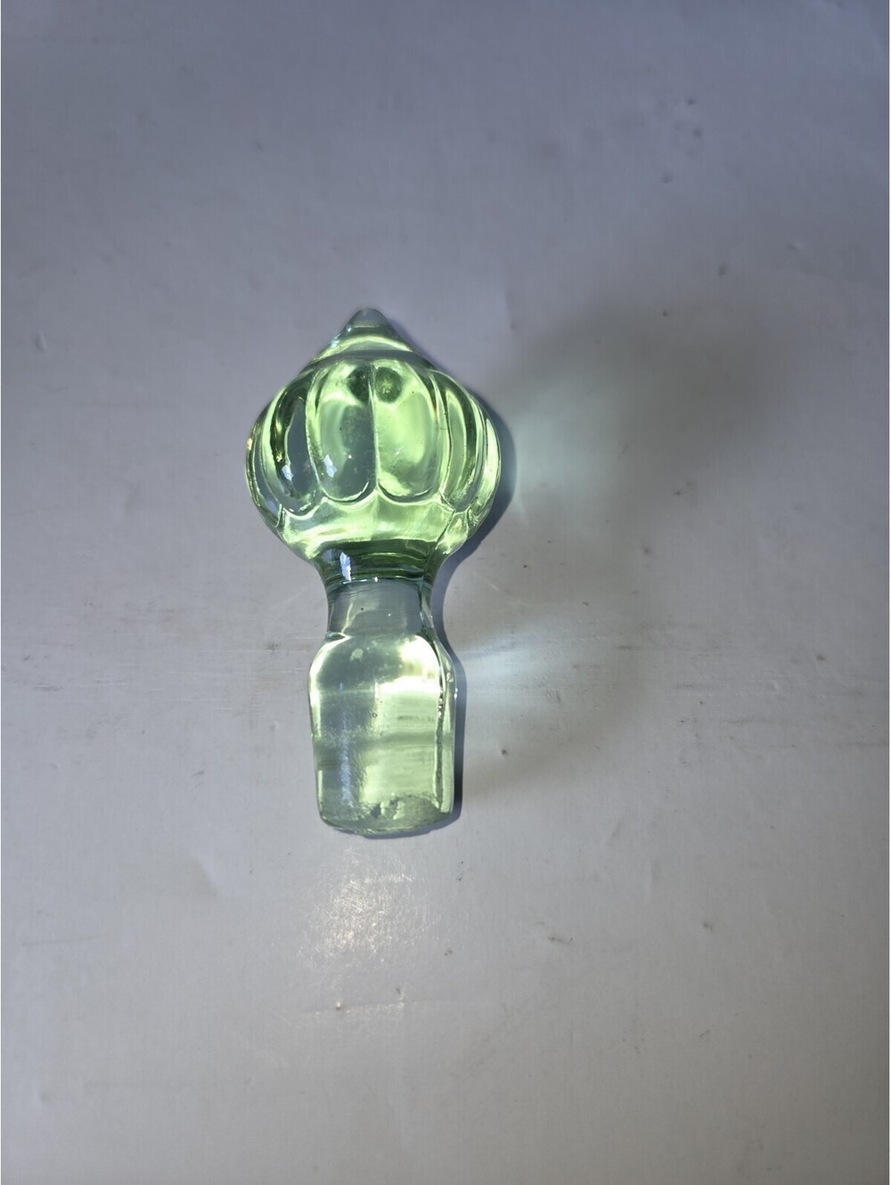 Vintage Wine Decanter Replacement Ground Stopper Green Sandwich Depression Glass